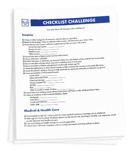 An image of Advantage Retirement Group's retirement readiness checklist.