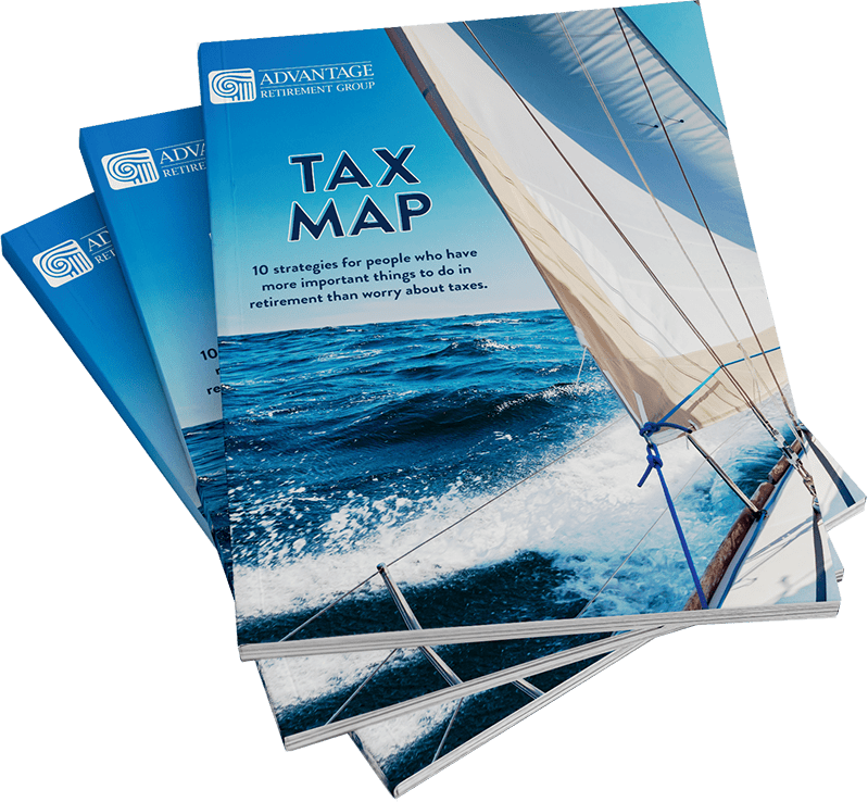 An image of Advantage Retirement Group's "Tax Map" brochures.